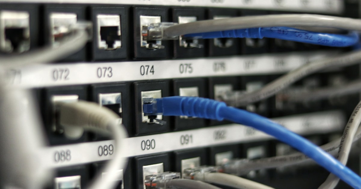 Server room with modern cloud computing infrastructure